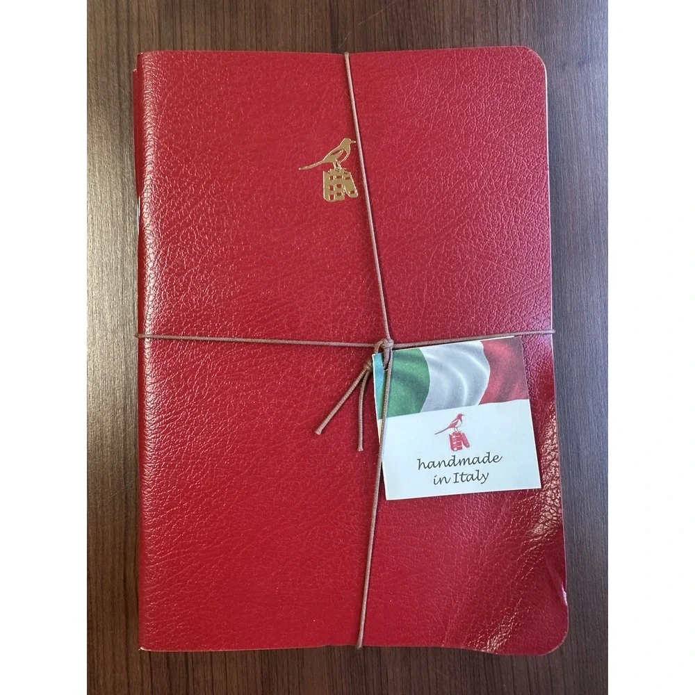 Bieffe Red Handcrafted in Italy 3 Lined Exercise Books Journal Notebook Set